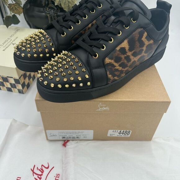 Men's Christian Louboutin, Louis Jr, Orlato spike sneakers size 46 made Italy - Picture 10 of 11